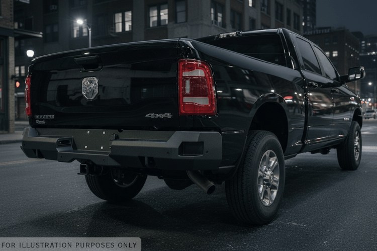 Heavy-duty 2024 Dodge Ram 2500 trail build with Fab Fours steel protection and Rigid lighting