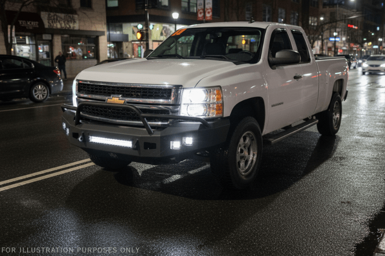 Night Raider Kit installation on a 2007 Silverado 2500HD upgraded for unstoppable night runs with Hammerhead front and rear bumpers and Rigid LED lighting