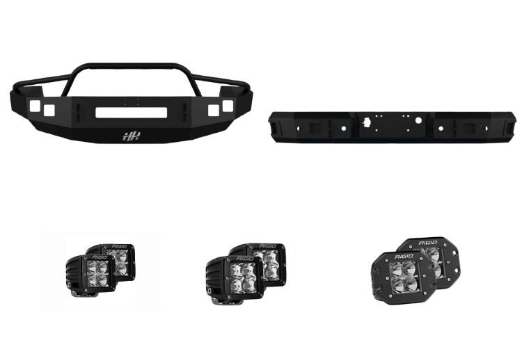 Night Raider Kit installation on a 2007 Silverado 2500HD upgraded for unstoppable night runs with Hammerhead front and rear bumpers and Rigid LED lighting