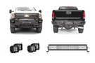 Night Raider Kit installed on a 2014 Silverado 2500HD to turn the truck into a night beast with heavy-duty Fab Fours bumpers and Rigid LED lighting