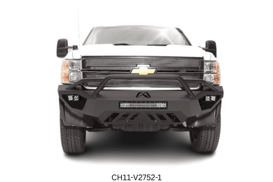 Night Raider Kit installed on a 2014 Silverado 2500HD to turn the truck into a night beast with heavy-duty Fab Fours bumpers and Rigid LED lighting