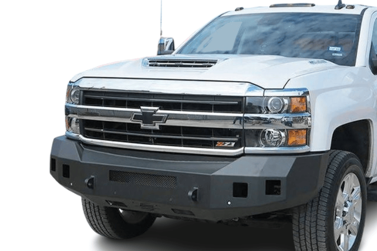 2019 Silverado 2500HD Night Raider Kit setup designed for off-road strength and maximum visibility with Steelcraft bumpers and Rigid LED lighting