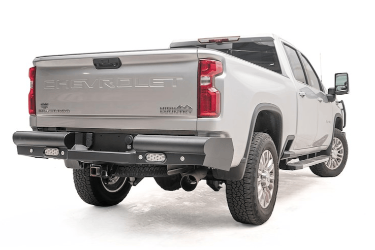 2023 Chevy 2500HD Night Raider Kit upgrade featuring Fab Fours bumpers and Rigid off-road lighting