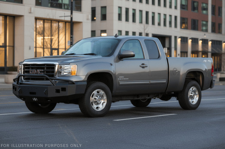 Custom 2007 GMC Sierra 2500HD build featuring Night Raider Kit with Hammerhead protection and Rigid LED lighting