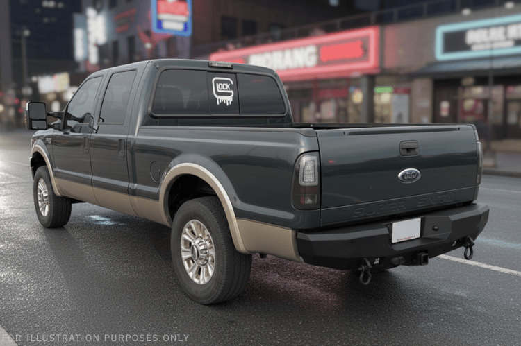 2007 Ford F250 Superduty equipped with the Night Raider Kit featuring Steelcraft armor and Rigid lighting