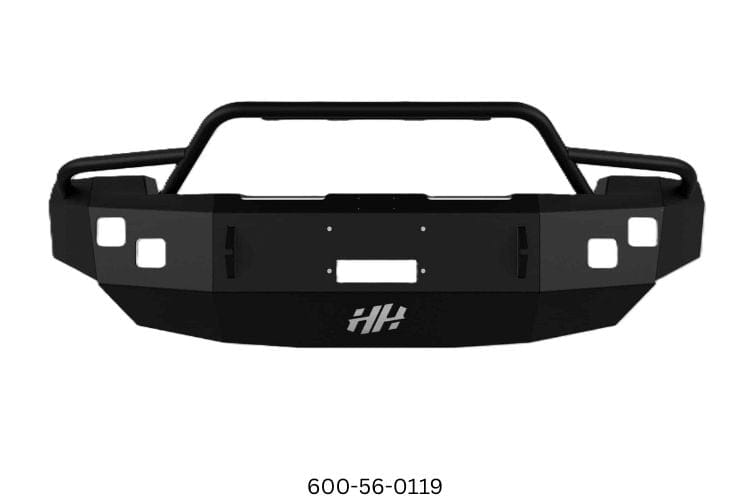 2005 Dodge Ram 2500 Bumper Night Raider kit featuring Hammerhead Bumpers and Rigid lights for rugged truck protection