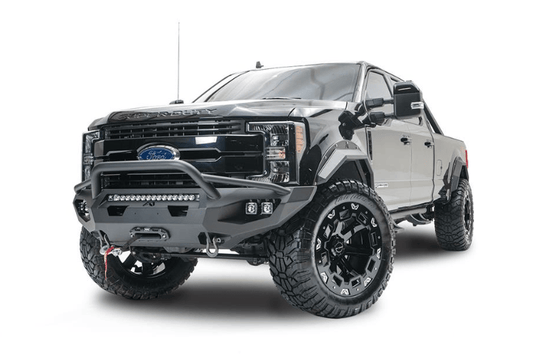 2022 Ford F250 Night Raider Edition combining Fab Fours protection and Rigid lighting performance