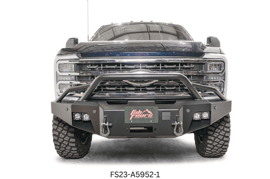 Adventure-ready 2024 Ford F250 Super Duty featuring Fab Fours bumpers and Rigid lighting system
