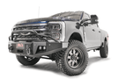 Adventure-ready 2024 Ford F250 Super Duty featuring Fab Fours bumpers and Rigid lighting system