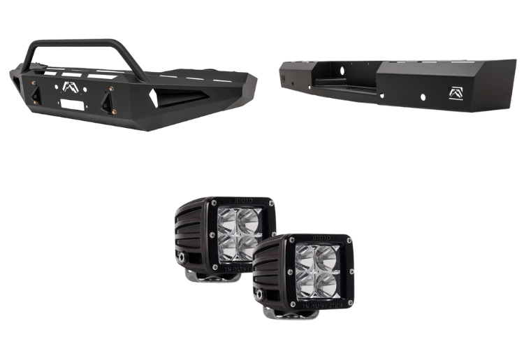 Tough 2005 Dodge Ram 2500 Night Raider build with heavy-duty Dodge Ram protection and a bright Rigid light setup.