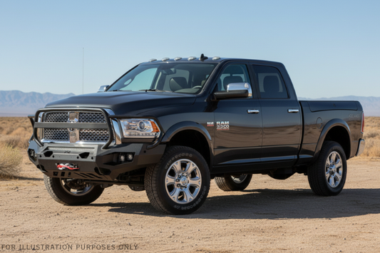Overland Adventure Kit for a 2018 Dodge Ram 2500, built to thrive under pressure with Fab Fours bumpers, Warn winch, Truxedo rack and ARB rooftop tent.