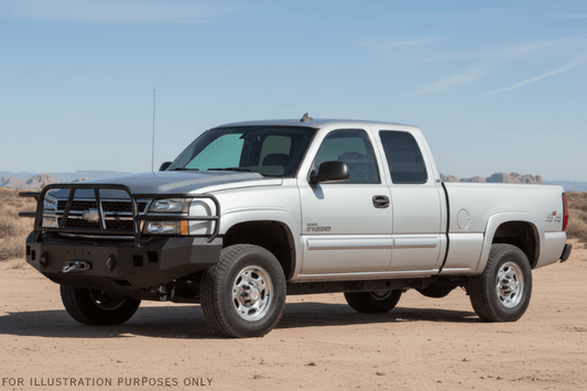 Overland Adventure Kit installed on a 2007 Chevy Silverado 2500 with Hammerhead bumpers, Warn winch, Truxedo rack and ARB roof tent built for any terrain.