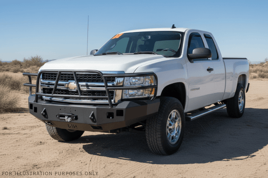 2007 Chevy Silverado 2500HD equipped with an Overland Adventure Kit featuring Hammerhead bumpers, a WARN winch, a TruXedo rack, and an ARB rooftop tent for enhanced off-road capability and versatility