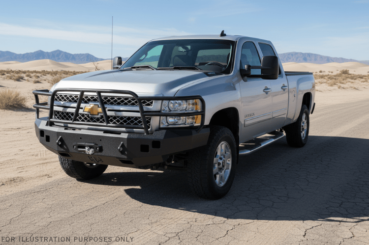 2014 Chevy Silverado 2500HD Overland Adventure Kit ready for off-road exploration with Hammerhead bumpers, Warn winch, TruXedo rack, and an ARB rooftop tent