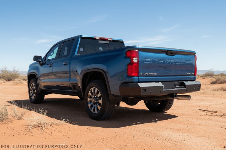 2025 Chevrolet Silverado 2500HD equipped with the Overland Adventure Kit, featuring Fab Fours front and rear bumpers, WARN VR EVO 12-S winch, TruXedo Elevate FS rack, and ARB rooftop tent for off-road adventure and cargo versatility