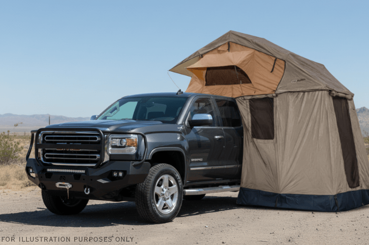 2019 GMC Sierra 2500HD Overland Adventure Kit featuring Fab Fours bumper, Warn winch, Truxedo rack and, ARB Rooftop Tent.