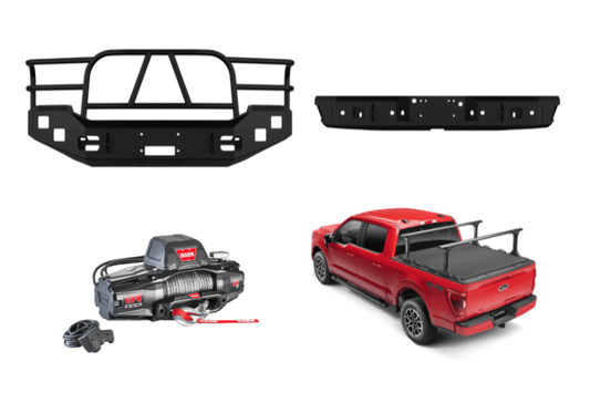 Overland Adventure Kit for a 2007 Ford F250 Superduty, engineered for extreme off-road duty with Hammerhead bumpers, Warn winch and Truxedo rack.