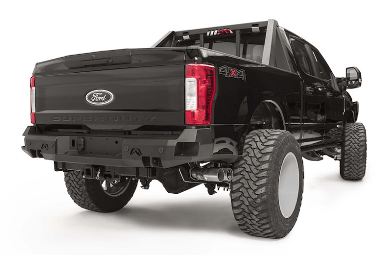 Overland Adventure Kit installed on a 2022 Ford F250 Superduty with Fab Fours bumpers, Warn winch, and Truxedo rack built for any terrain