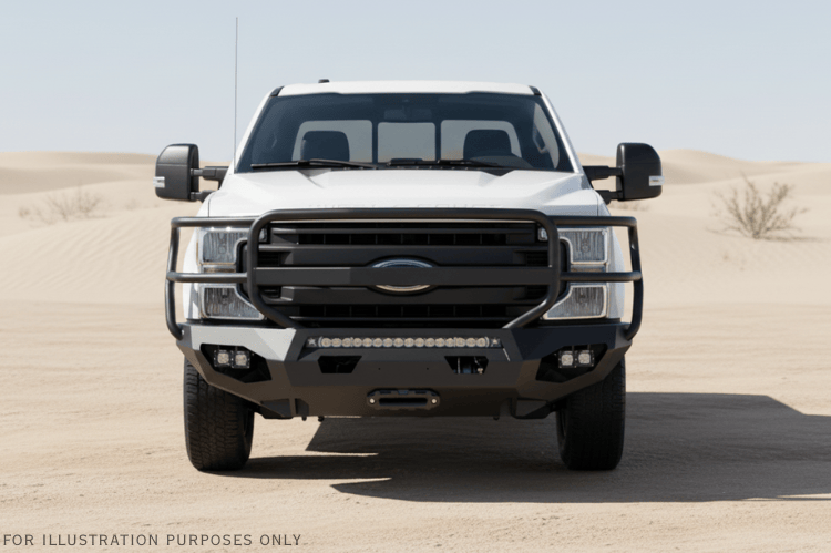 Overland Adventure Kit installed on a 2022 Ford F250 Superduty with Fab Fours bumpers, Warn winch, Truxedo rack and ARB roof tent built for any terrain.