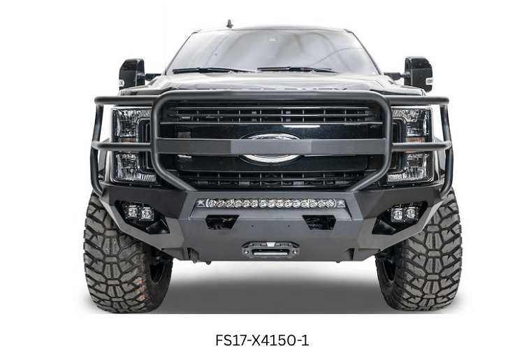 Overland Adventure Kit installed on a 2022 Ford F250 Superduty with Fab Fours bumpers, Warn winch, Truxedo rack and ARB roof tent built for any terrain.