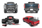 2023 F250 Superduty Overland Adventure Kit featuring Fab Fours bumpers, Warn winch, and Truxedo rack ready for off-road adventures