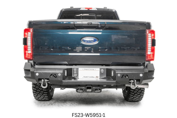 2023 F250 Superduty Overland Adventure Kit featuring Fab Fours bumpers, Warn winch, and Truxedo rack ready for off-road adventures