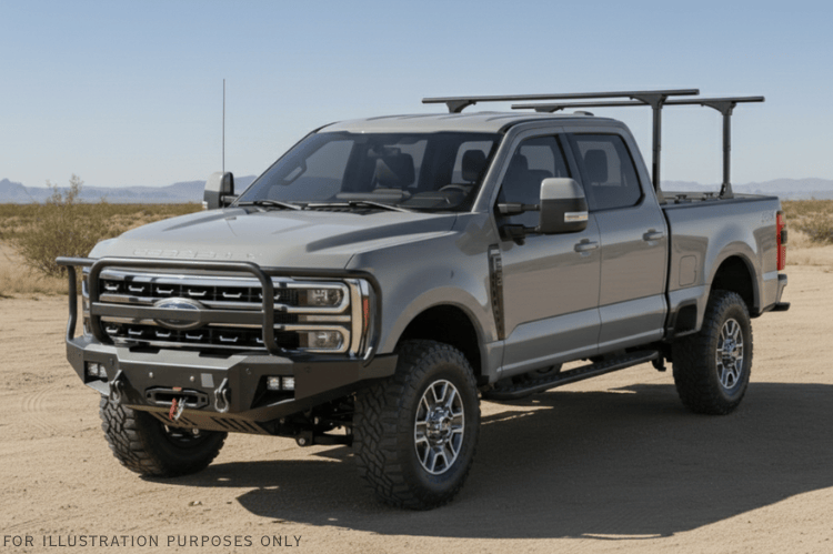 Overland Adventure Kit for a 2024 Ford F250 Superduty , Built for heavy-duty performance with Fab Fours bumpers, Warn winch,Truxedo rack, Rails and Roof tent. 