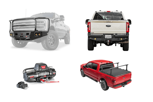 Overland Adventure Kit for a 2025 Ford F250, perfected for long-term durability with Warn & Road Armor bumpers, Warn winch and Truxedo rack.