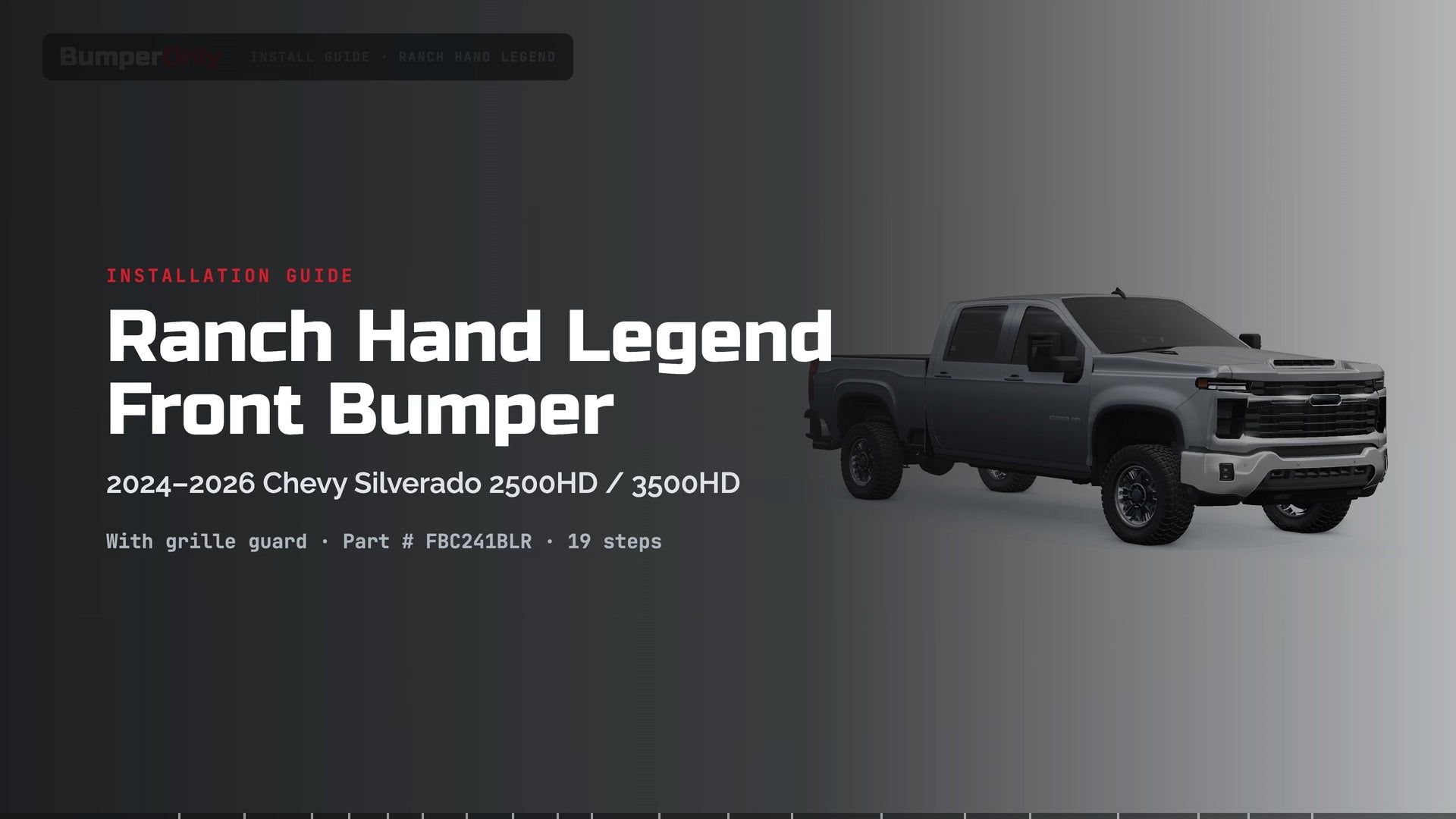 Ranch Hand FBC241BLR 2024-2026 Chevy Silverado 2500HD/3500HD Legend Front Bumper with Grille Guard