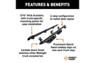 Midnight Ranch Hand truck nerf bars MRSF171S8B6S for 2015-2026 Ford F150, durable nerf bars truck for easy access.