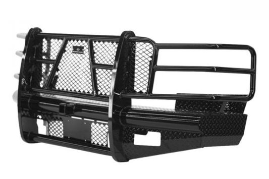 Ranch Hand FBC081BLR Legend Series front bumper for 2007.5–2010 Chevy Silverado 2500HD/3500HD, heavy-duty steel with grille guard