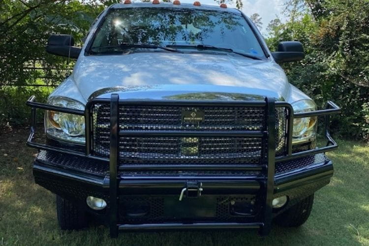 Ranch Hand FBD061BLR Legend Series Front Bumper for 2006-2009 Dodge Ram 2500/3500 & 1500 Mega Cab – heavy-duty black steel bumper with grille guard.