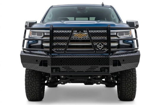 Ranch Hand FSC19HBL1C front bumper for Silverado 1500 with sensor and camera cutouts
