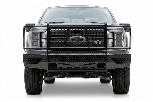 Ranch Hand FSF21HBL1 Summit Front Bumper for 2021–2023 Ford F-150, heavy-duty steel construction with grille guard for maximum front-end protection.