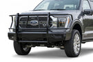 Ranch Hand FSF21HBL1C Summit Front Bumper with Grille Guard for 2021–2023 Ford F-150, featuring adaptive cruise control compatibility and durable diamond-plate steel construction.
