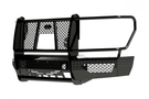 Ranch Hand FSF21HBL1C Summit Front Bumper with Grille Guard for 2021–2023 Ford F-150, featuring adaptive cruise control compatibility and durable diamond-plate steel construction.