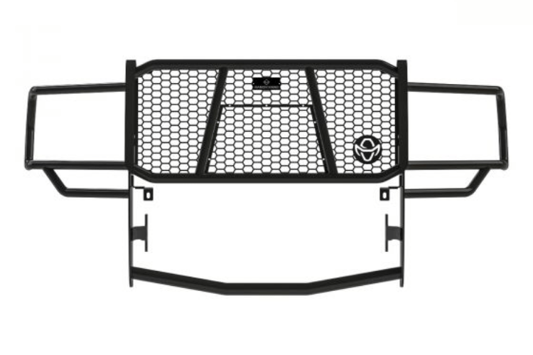 Steel grille guard Ranch Hand GGD191BL1 for Dodge Ram 2500/3500, rugged front-end protection without camera compatibility