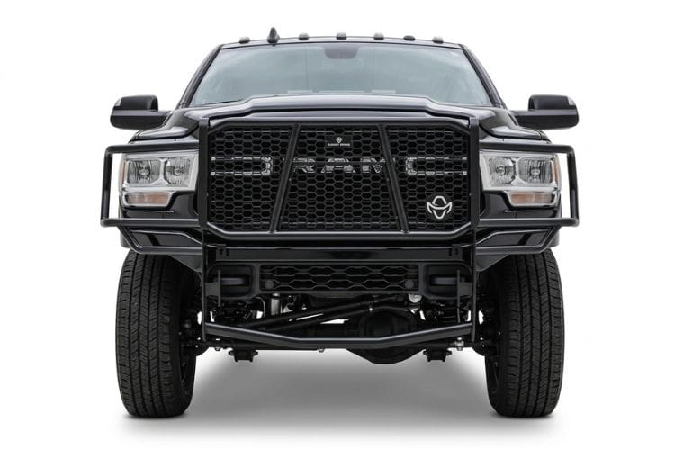 Steel grille guard Ranch Hand GGD191BL1 for Dodge Ram 2500/3500, rugged front-end protection without camera compatibility