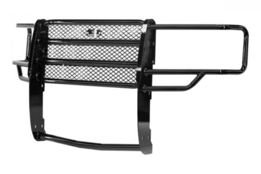 Ranch Hand GGG151BLS Legend Series Grille Guard installed on a 2015–2019 GMC Sierra 2500HD, showing full front-end protection with durable black powder-coated steel construction.