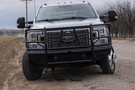 Ranch Hand FBF201BLRC Legend front bumper for 2017–2022 Ford F250/F350 Superduty, with camera access and durable black powder coat finish