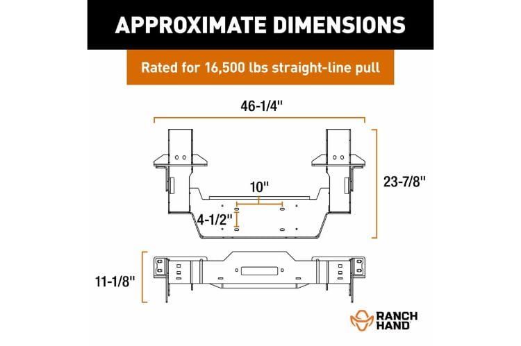 Ranch Hand Legend winch mount LWF231BL1 for 2023-2026 Ford F450/F550 Super Duty durable grille guard winch mounting plate