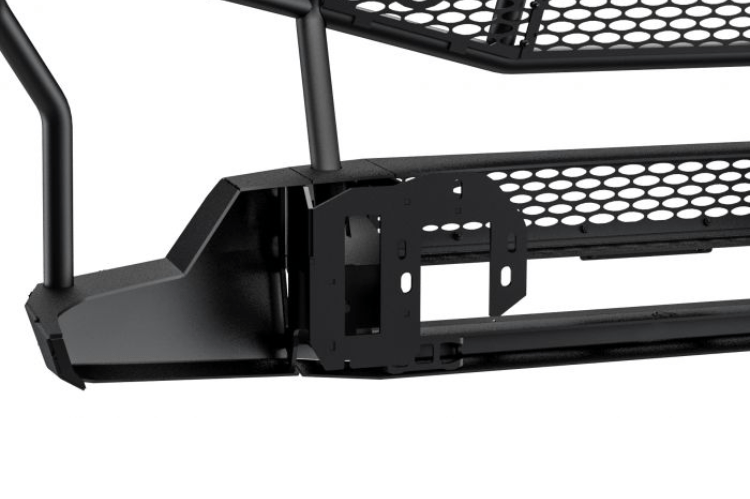 Ranch Hand MFG19HBM1 Midnight Series Front Bumper with Grille Guard for 2019-2021 GMC Sierra 1500, black powder-coated heavy-duty steel bumper.