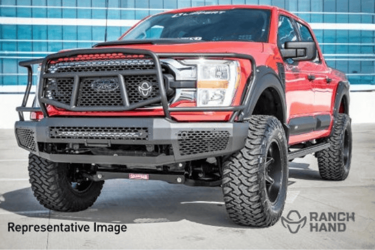 Ranch Hand Midnight front bumper with grille guard for Ford F150 – durable Ranch Hand front bumper replacement