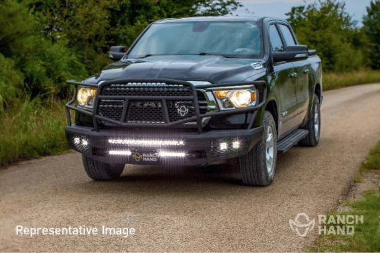 Ranch Hand Midnight front bumper with grille guard for Ford F150 – durable Ranch Hand front bumper replacement