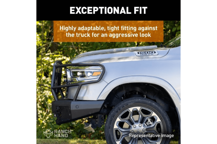 Ranch Hand Midnight front bumper with grille guard for Ford F150 – durable Ranch Hand front bumper replacement