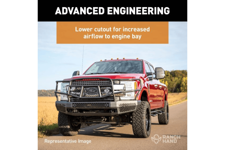 Ranch Hand Midnight front bumper with grille guard for Ford F150 – durable Ranch Hand front bumper replacement