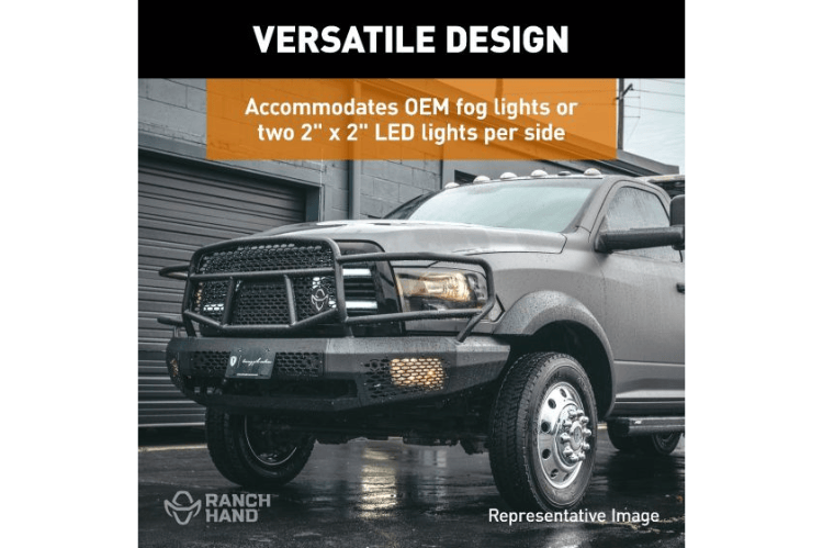 Ranch Hand Midnight front bumper with grille guard for Ford F150 – durable Ranch Hand front bumper replacement