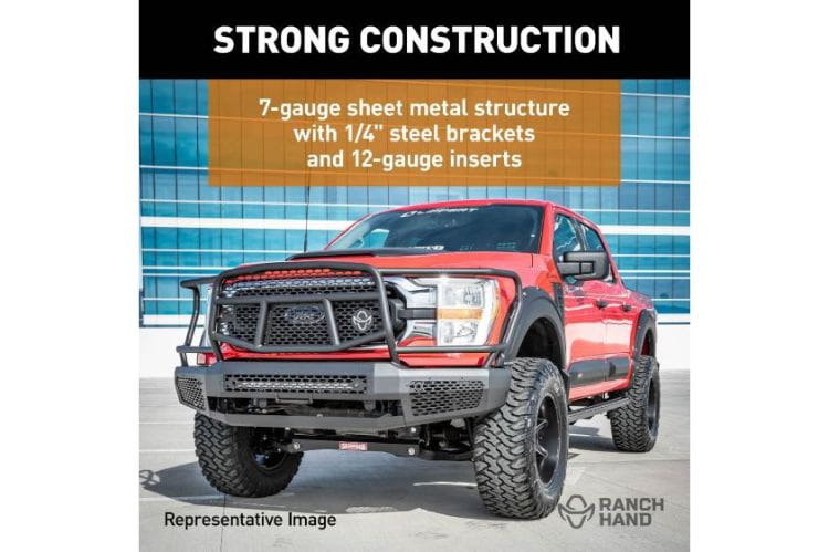 Ranch Hand Midnight grille guard MFF21HBM1 for 2021-2023 Ford F150 durable ranch hand grille guard for truck protection
