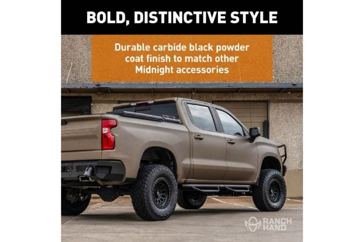 Ranch Hand Midnight nerf bars MRSC191C1B4S for 2020-2026 GMC Sierra 1500 durable ranch hand running steps truck nerf bars