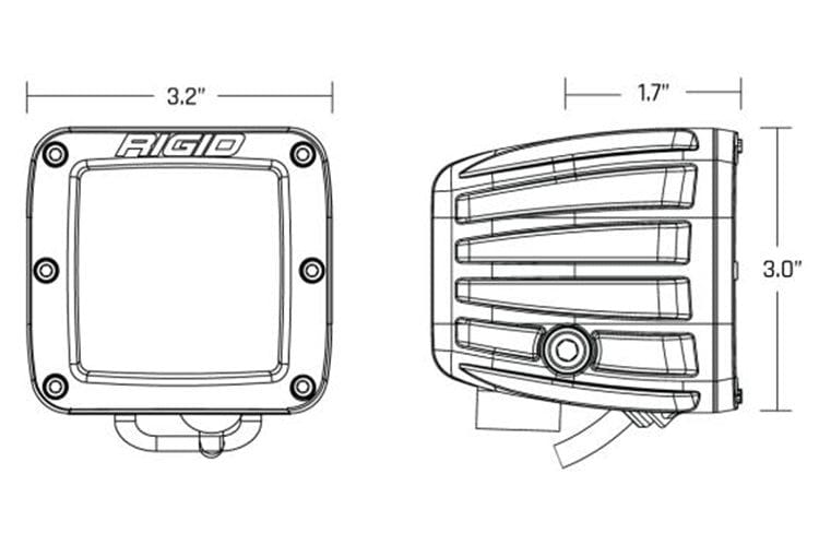 Rigid Industries 20252 3" D-Series Spot Pod Lights with Amber PRO Lens